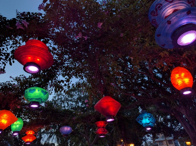 Lanterns above Mad Tea Party Disneyland