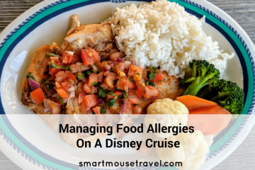 Finding Disney cruise food allergy information proved difficult before our first trip. Find out exactly the procedures we followed to manage food allergies on our Disney cruise. #disneycruise #foodallergy