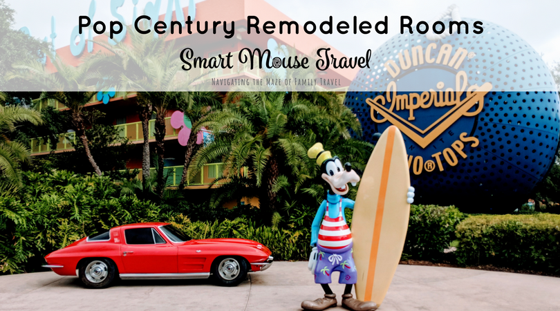 Pop Century is a popular Disney World Value Resort. Find out if the new Pop Century remodeled rooms are right for your Disney World vacation. #popcentury #disneyworld #popcenturyremodeledroom #disneyplanning