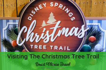 The Disney Springs Christmas Tree Trail at Disney World is a fun and free way to get in the Christmas spirit. Find out more about this seasonal event. #disneysprings #disneyworld #disneychristmas #disney #christmas