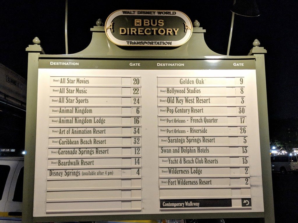 Walt Disney World Bus Schedules