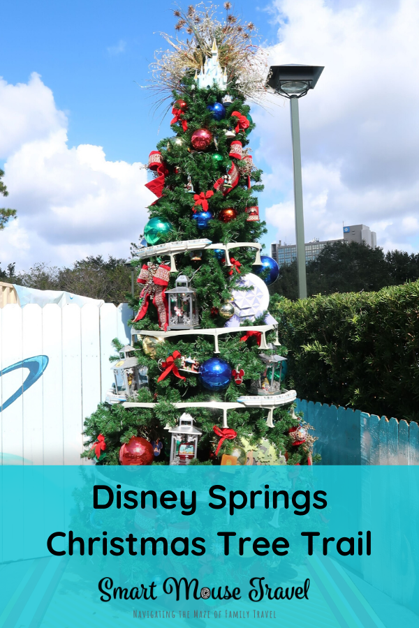 The Disney Springs Christmas Tree Trail at Disney World is a fun and free way to get in the Christmas spirit. Find out more about this seasonal event. #disneysprings #disneyworld #disneychristmas #disney #christmas