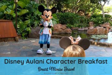 Aunty's Breakfast Celebration is the only place to see Mickey at a Disney Aulani character meal. Find out more in our Aulani character breakfast review.