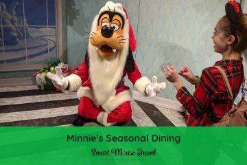 Minnie's Seasonal Dining character meal at Hollywood Studios lets you see classic characters ready to celebrate seasons like Christmas and Halloween. #disneyworld #disneychristmas #minniemouse #mickeymouse #disneycharactermeal