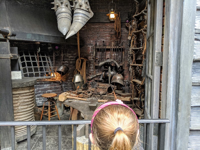 Wizarding World of Harry Potter interactive wands at Universal Orlando give you the chance to perform magic! Here are tips plus two secret spell locations. #wizardingworldofharrypotter #ollivanders #harrypotter #universalorlando