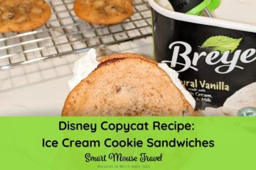 Make your own Disney copycat ice cream cookie sandwich inspired by ones from Disney World's Beaches and Cream with this chocolate chip cookie recipe. #disneycopycatrecipe #disneytreats #icecreamsandwich
