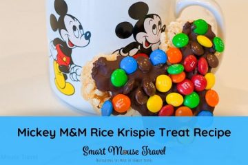 Make your own Mickey M&M Rice Krispie Treat Disney copycat recipe at home for a delicious snack until you can visit Disney World or Disneyland again.