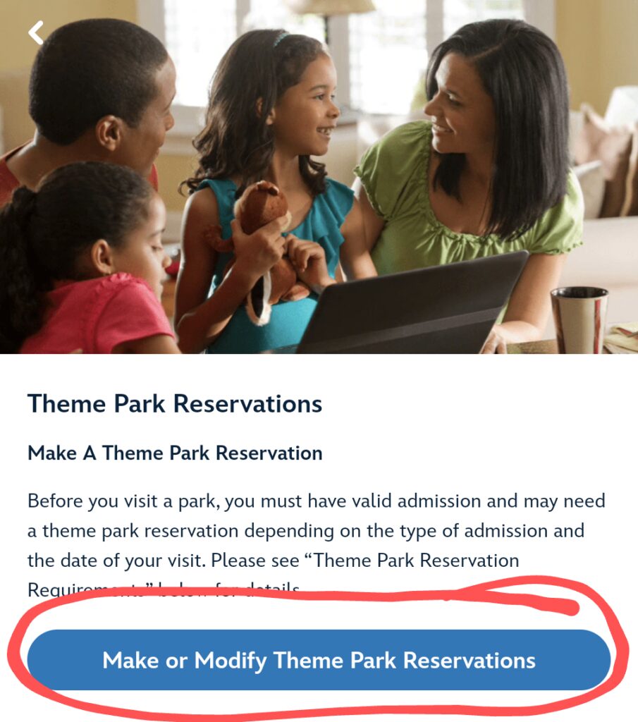 How to Make Disney Park Reservations