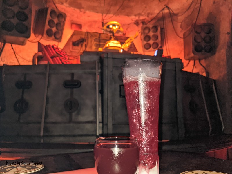 Jet Juice and Bespin Fizz in front of DJ-R3X at Oga's Cantina.