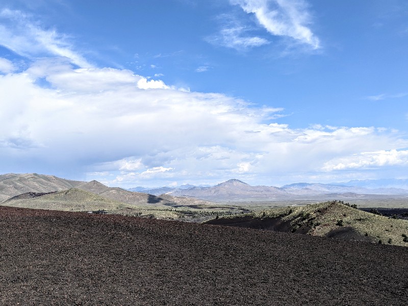 Sweeping views of Craters of the Moon National Monument from Inferno Cone.