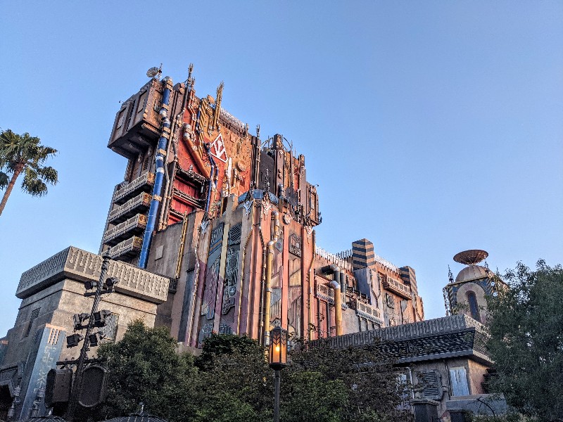 Guardians of the Galaxy - Mission: BREAKOUT outdoor photo of this popular Avengers Campus ride.