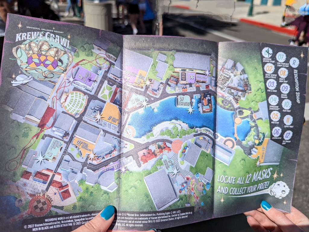 Universal Krewe Crawl map with each location