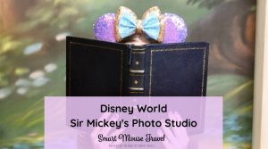 Sir Mickey's Photo Studio at Magic Kingdom is a perfect place to get portrait studio quality photos at Disney World.