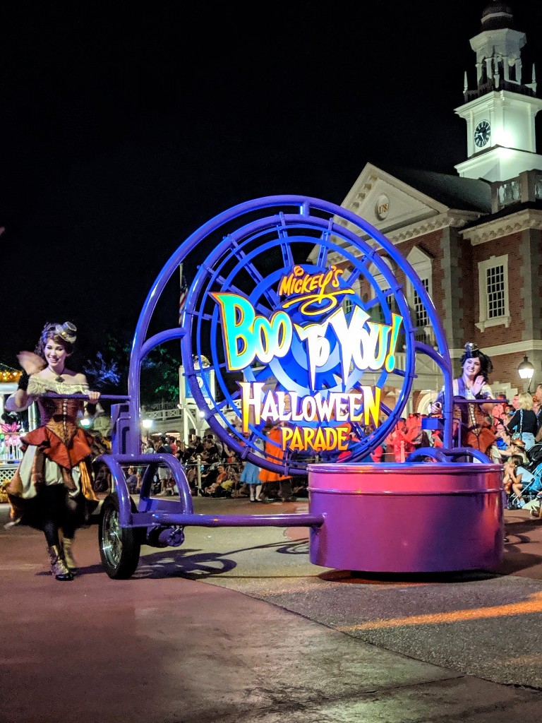 Boo To You parade sign kicks off this special Mickey's Not So Scary Halloween Party parade