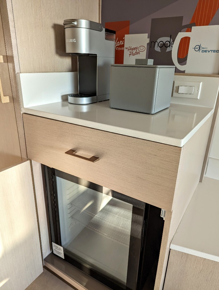 Beverage cooler and Keurig coffee maker at Disney's Contemporary Resort Main Tower