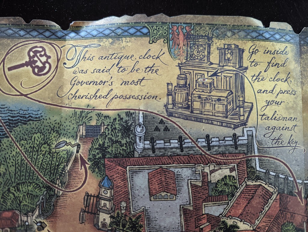 A tattered looking map guides Magic Kingdom guests on an interactive scavenger hunt
