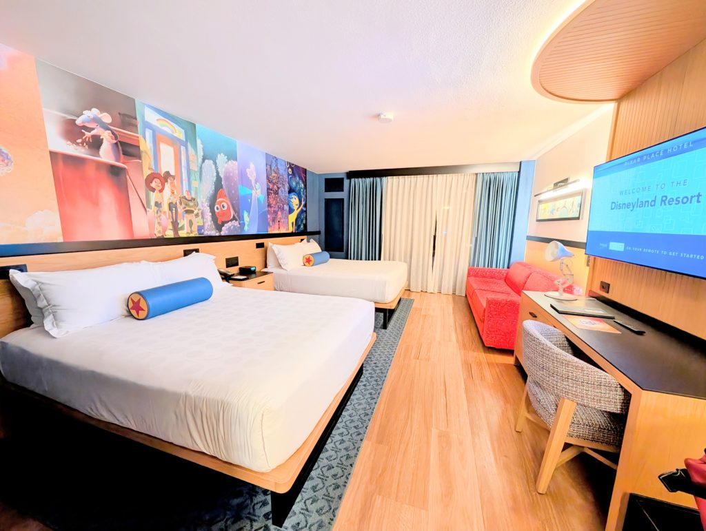 The new Pixar Place rooms are clean, sleek, and can comfortably room a family of 5