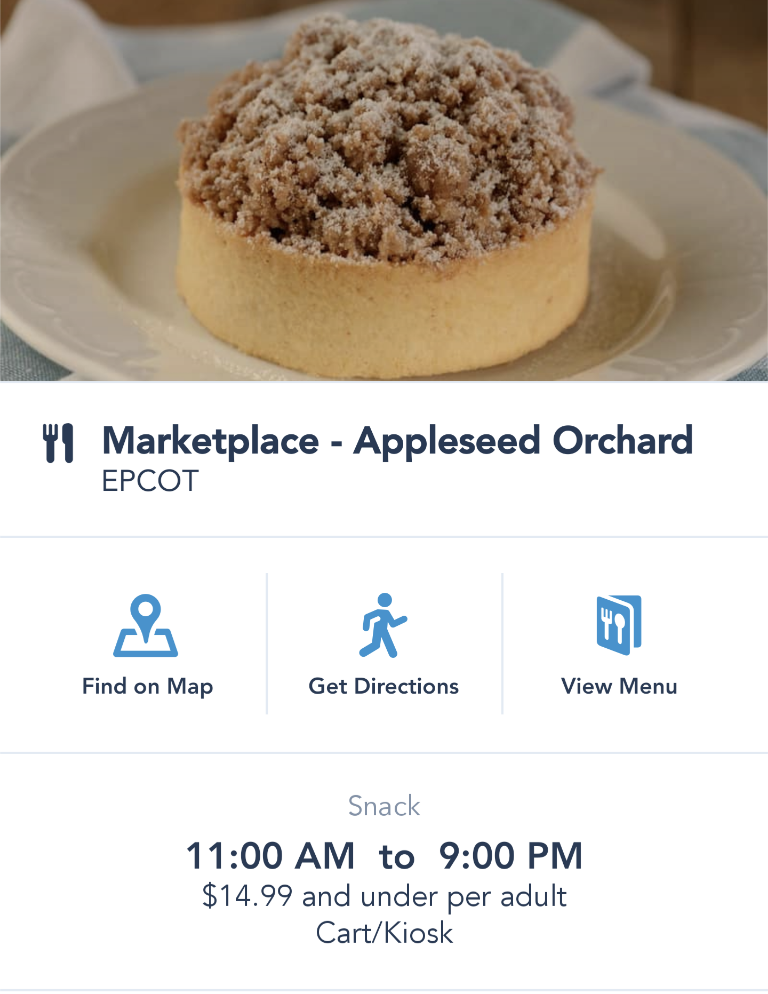 Disney World app screenshot showing find on map or get direction options