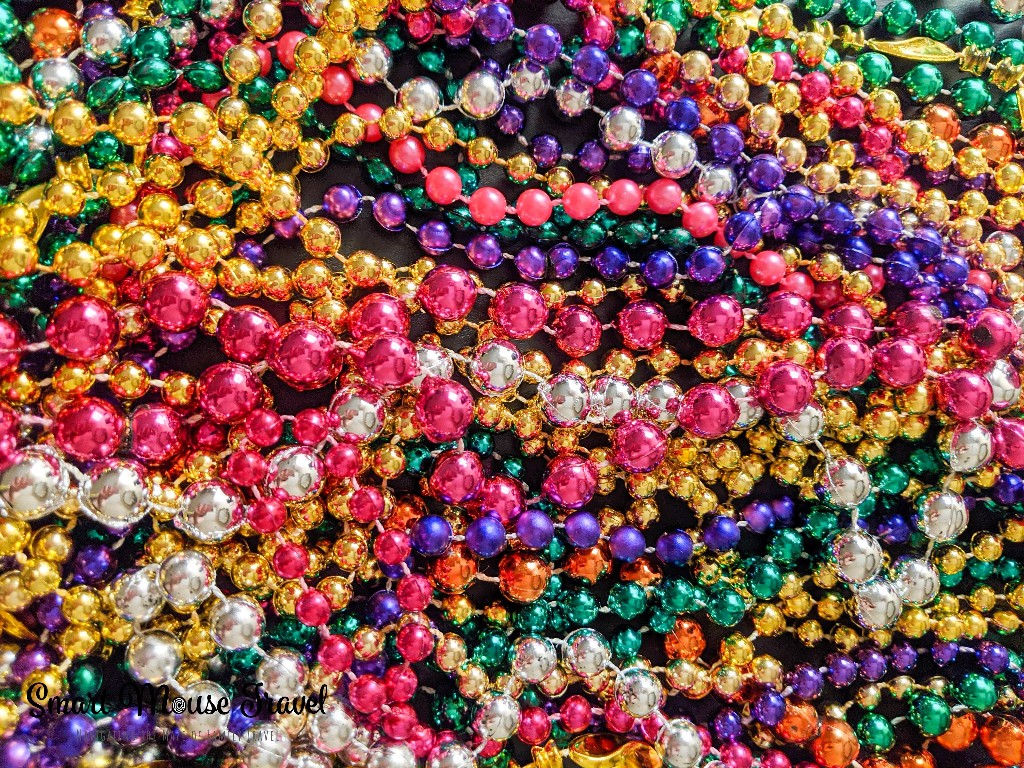 Colorful Mardi Gras Beads collected from parades.