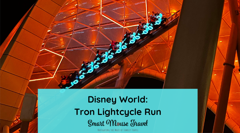 Tron Lightcycle Run at Magic Kingdom is a fast, motorcycle style roller coaster which although exhilarating is not as scary as I expected.
