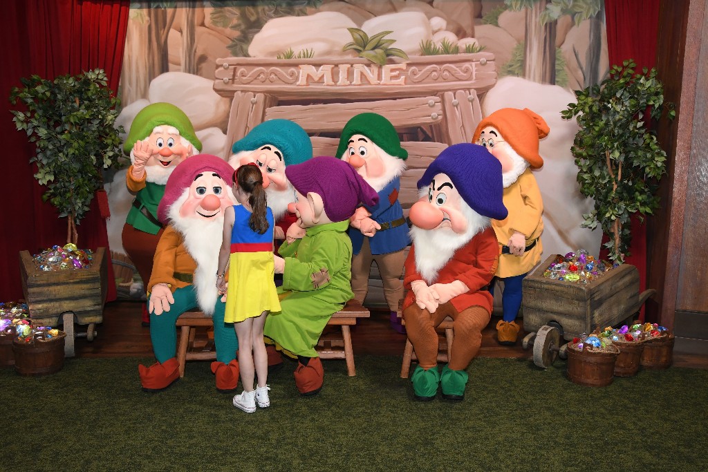 Meeting rare characters like the Seven Dwarfs is one of the advantages of attending Mickey's Not So Scary Halloween Party