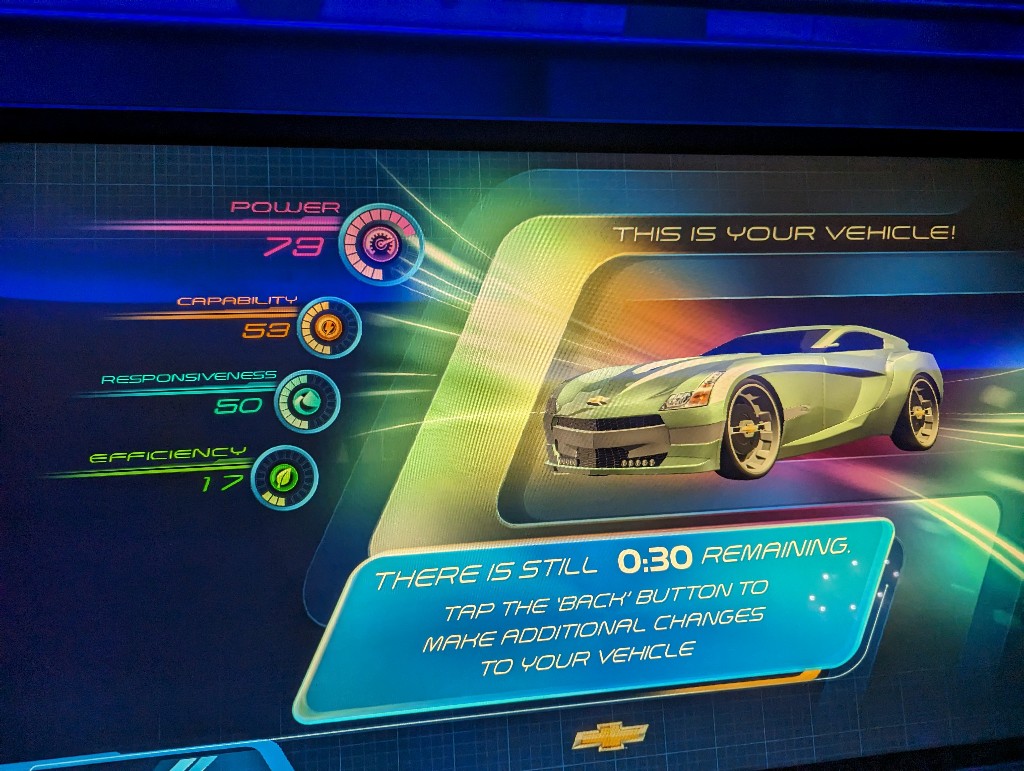 Test Track design your own car finalized with a mint green high performance car