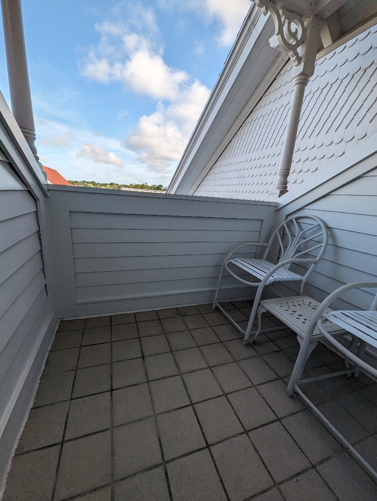 A small, but private balcony at Disney's Grand Floridian Resort