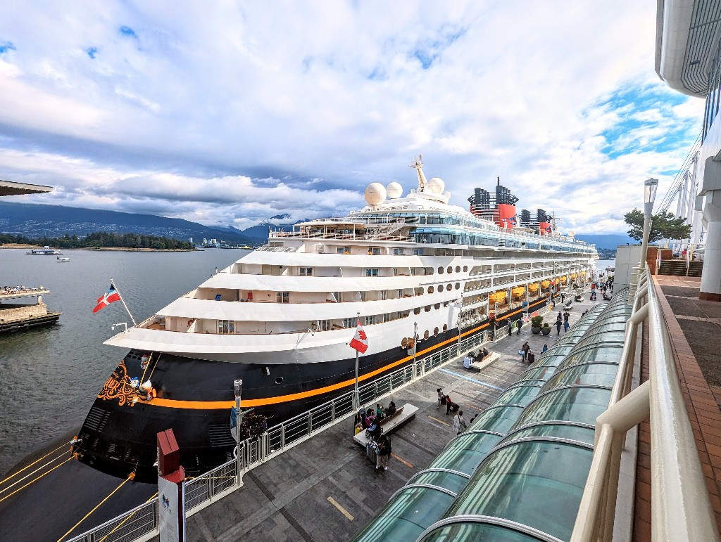 Disney Wonder docked at Canada Place Cruise Terminal in Vancouver