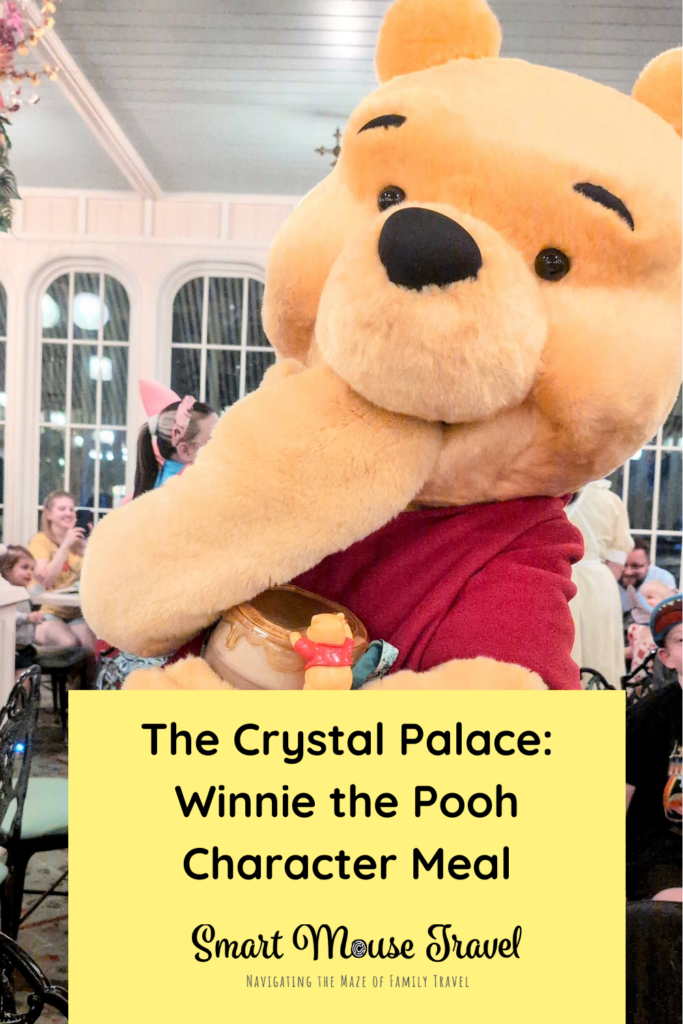 The Crystal Palace at Magic Kingdom hosts a unique Winnie the Pooh inspired character meal with several Hundred Acre Wood friends.